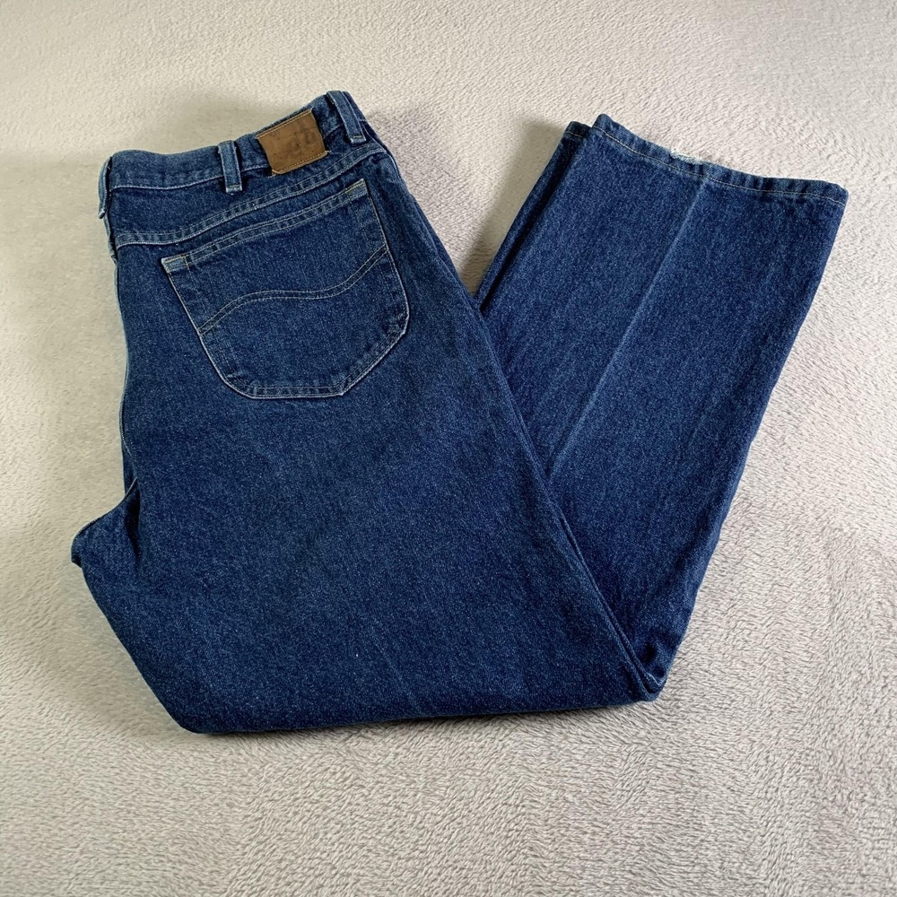 Vintage Lee Jeans Mens 40x30 Blue Straight Leg 100% Cotton Denim Medium Wash